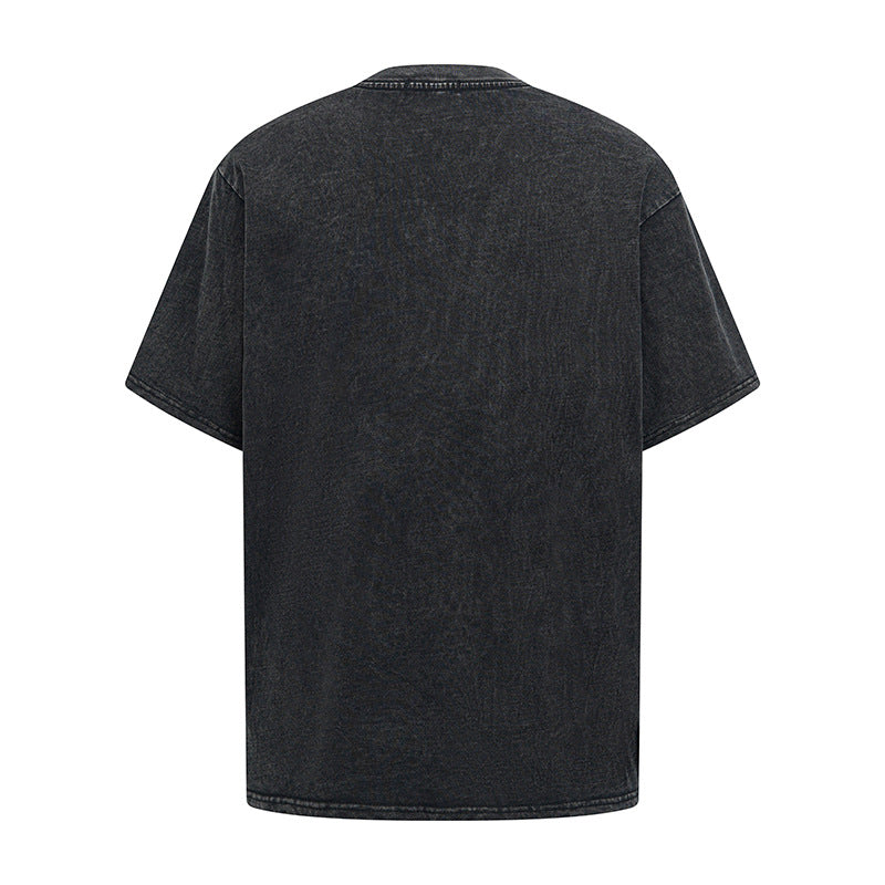 Playful Cartoon Print Cotton T-Shirt for Men