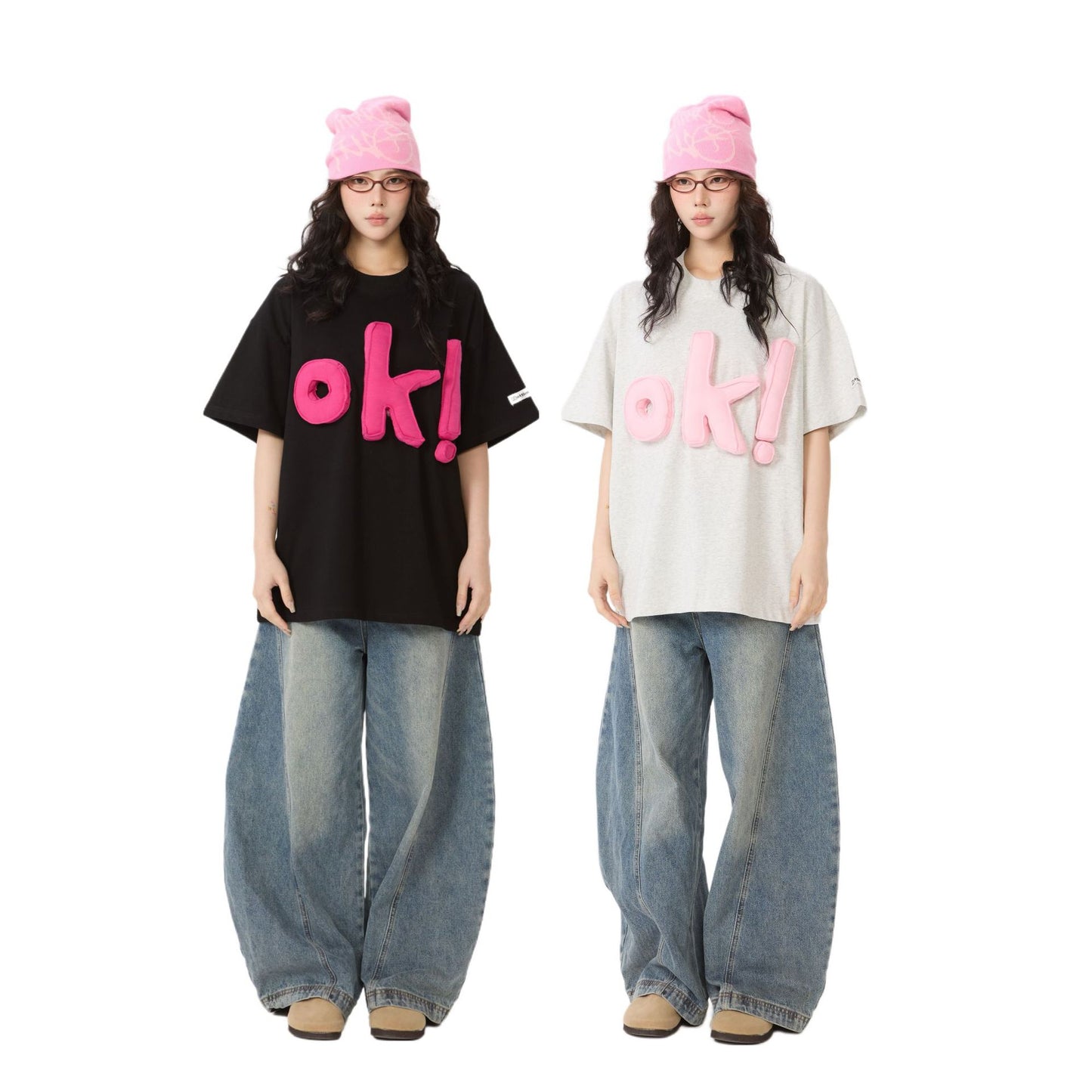 Retro 3D Letter T-Shirt for Women - Harajuku Fashion