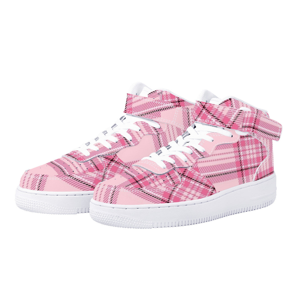 Pink Plaid Harajuku High Top Unisex Sneaker