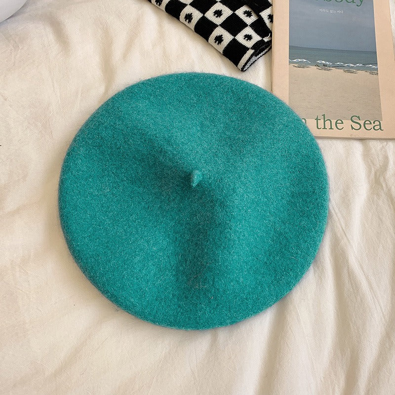 Retro Candy Colored Wool Beret - Harajuku Style