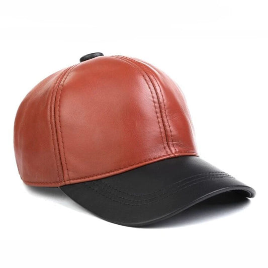Candy Color Real Leather Baseball Caps - Harajuku Style