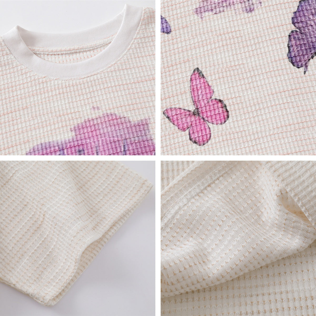 Harajuku Butterfly Print Knit Short Sleeve T-Shirt