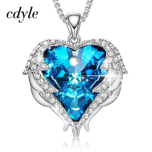 Harajuku Angel Wings Necklace with Swarovski Crystals