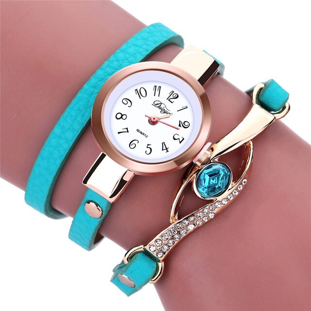 Luxury Gold Bracelet Watch for Women with Eye Gemstone