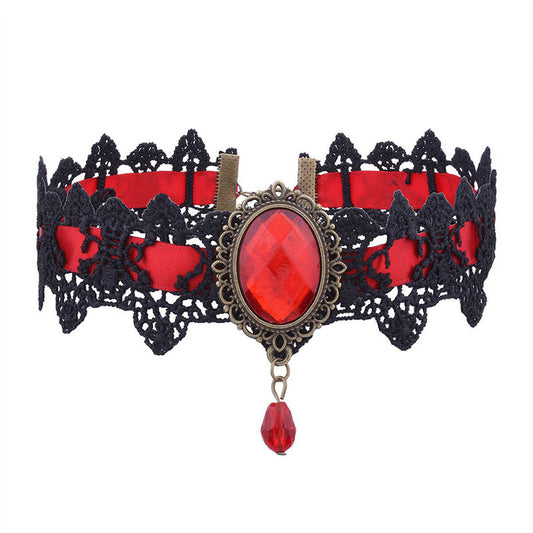 Gothic Retro Punk Black Lace Necklace for Harajuku Style