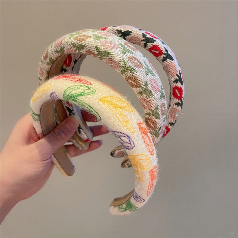 Retro Mohair Wide-Brimmed Headband