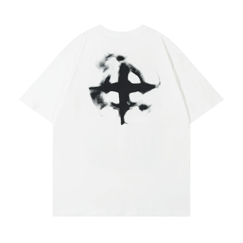 Letter Print Pure Cotton Short Sleeve T-Shirt