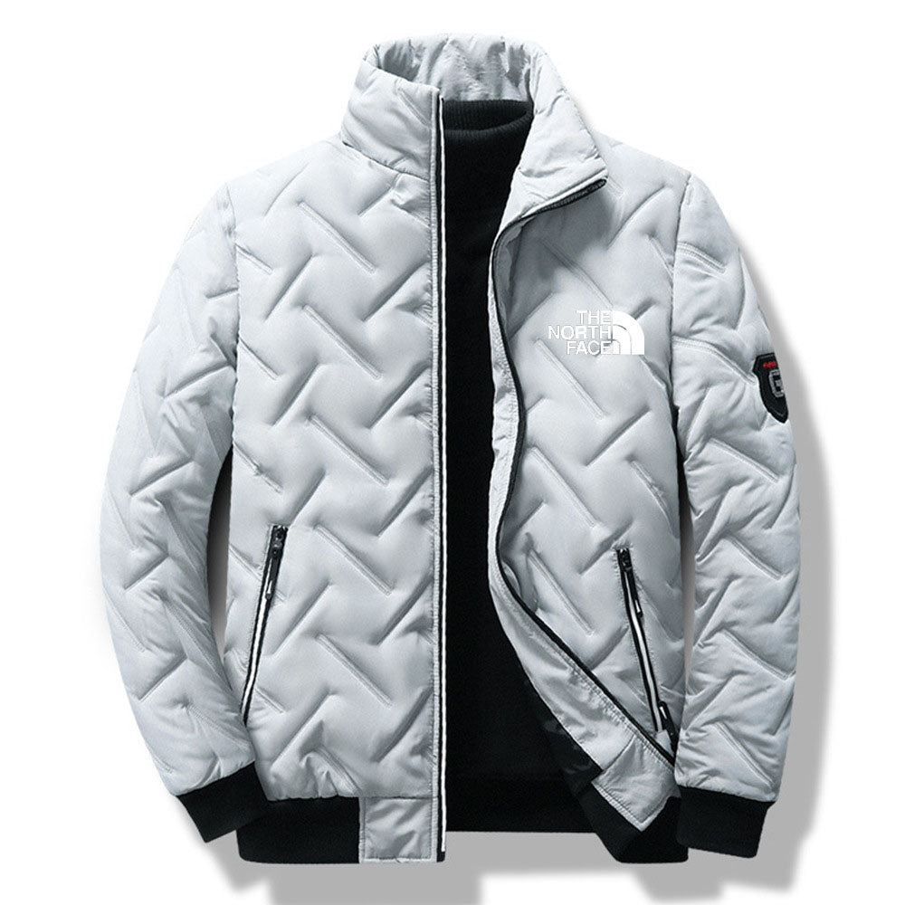 Trendy Men's Diamond Shaped Cotton Coat with Fleece