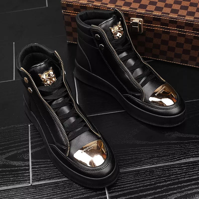 Men's High-Top Casual Leather Boots