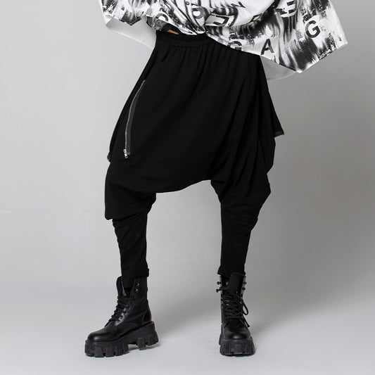 Trendy Harajuku Harem Pants with Zipper Decoration
