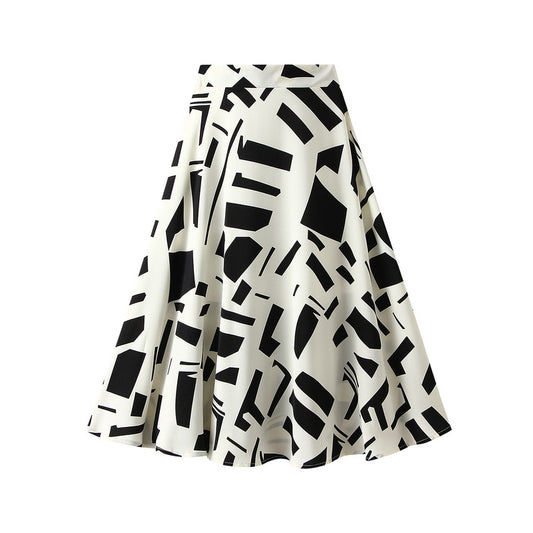 Harajuku Geometric Chiffon Skirt - Vintage A-Line Fashion