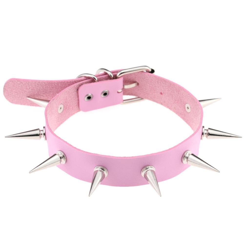 Gothic Black Spike Choker Belt for Women