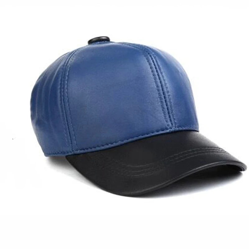 Candy Color Real Leather Baseball Caps - Harajuku Style