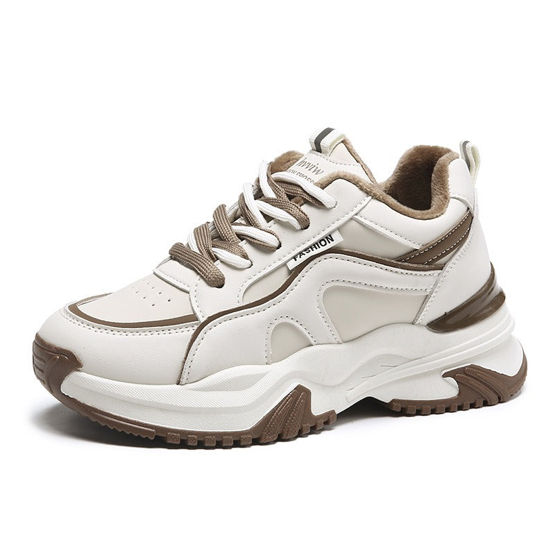 Harajuku Style Plush Sneakers - Winter Casual Shoes for Women