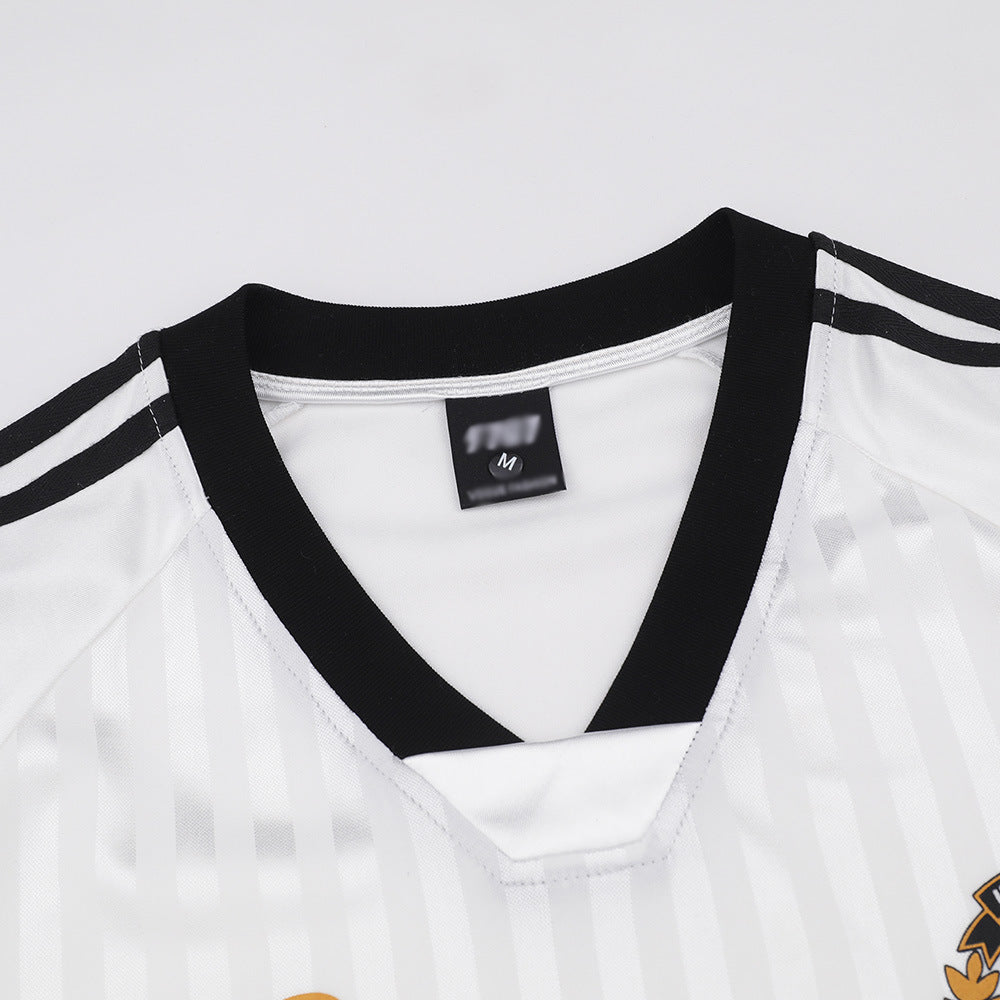 Men's Vertical Stripe Letter Print Sports Jersey
