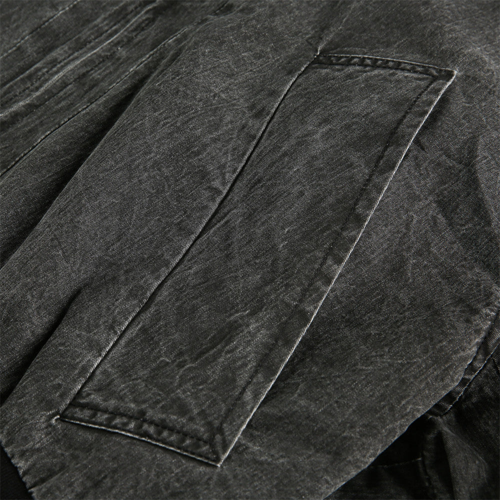 Men's Vintage Washed Denim Jacket - Harajuku Street Style