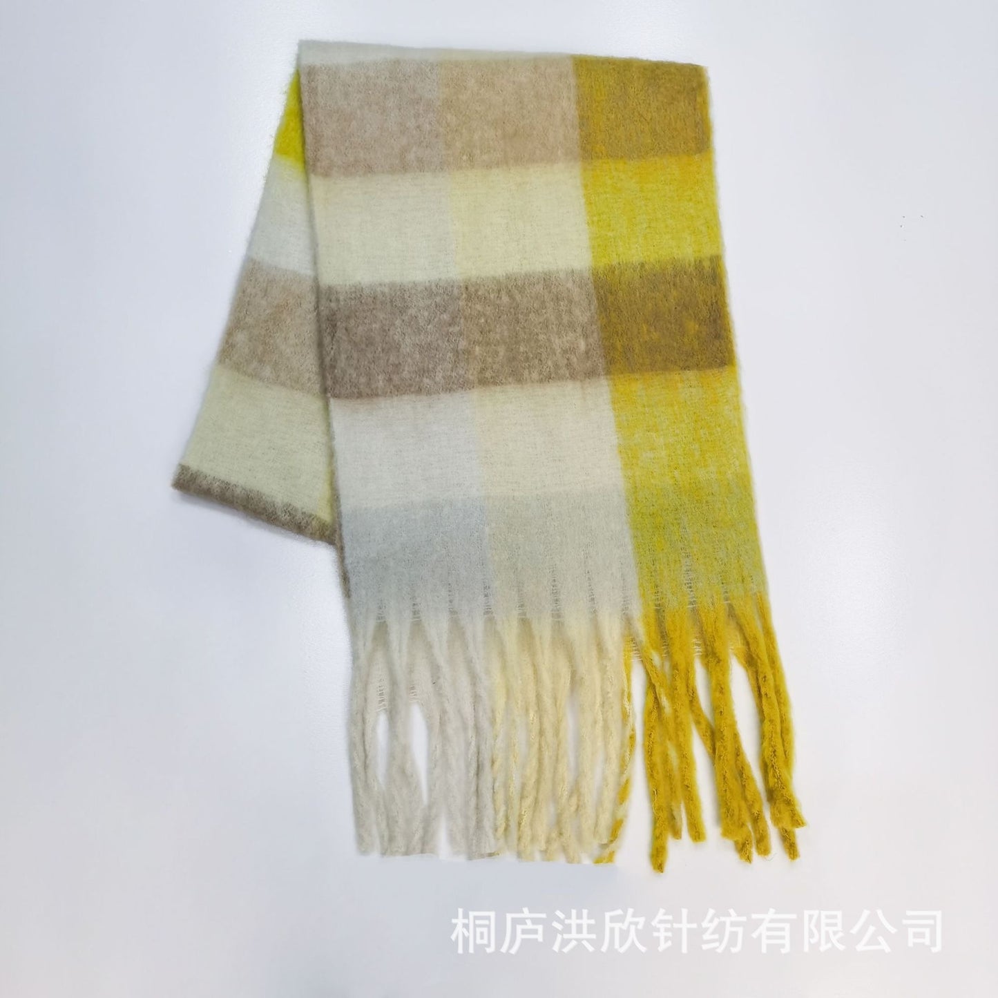 Rainbow Plaid Tassel Scarf for Autumn & Winter