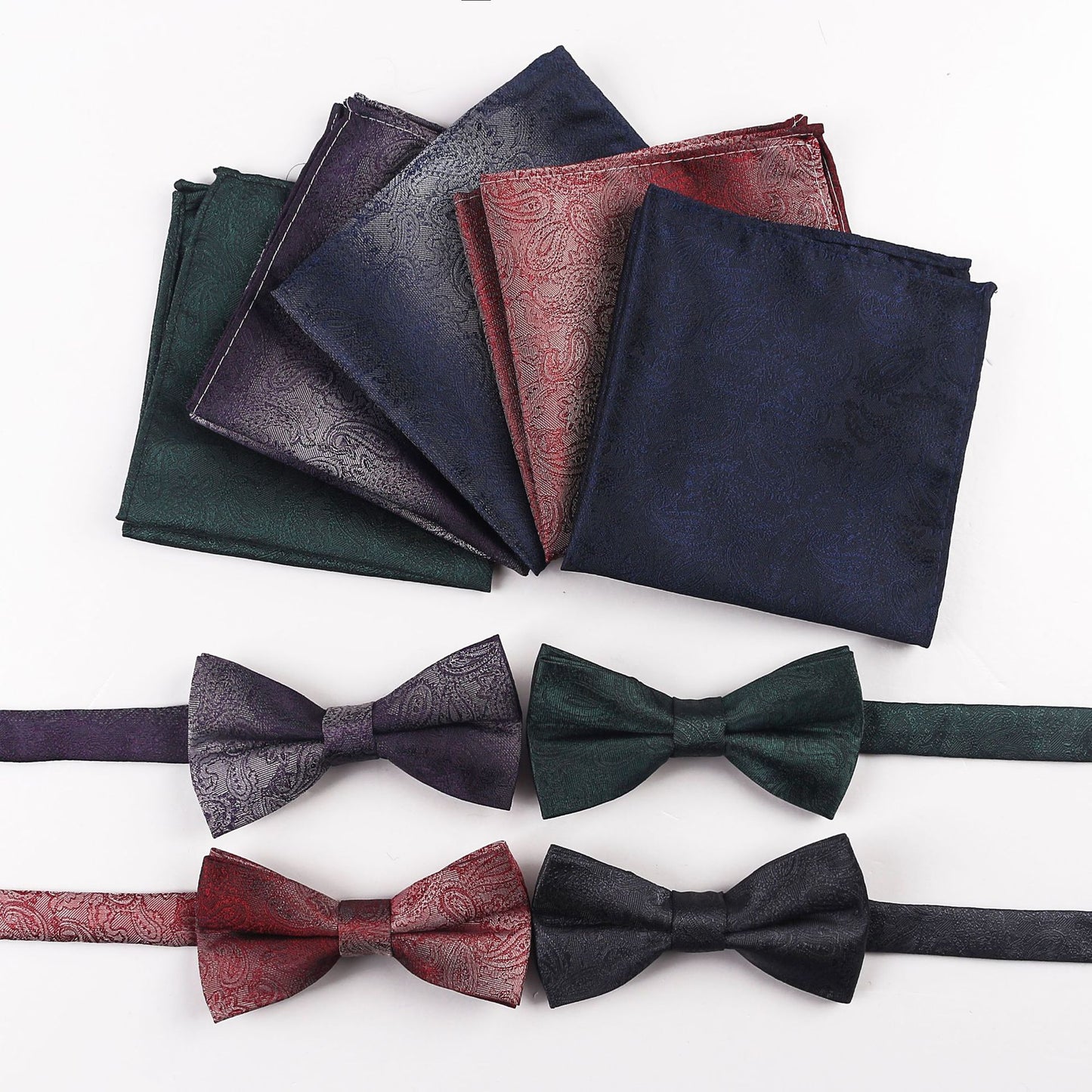 3 Piece Polyester Jacquard Matte Color Men's Party Accessory Set