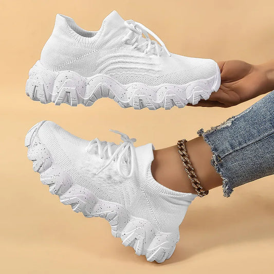 Lace Up Mesh Breathable Athletic Shoes
