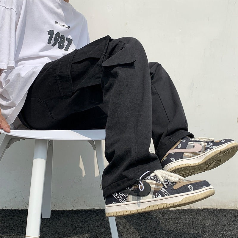 Harajuku Style Loose Fit Workwear Pants for Men