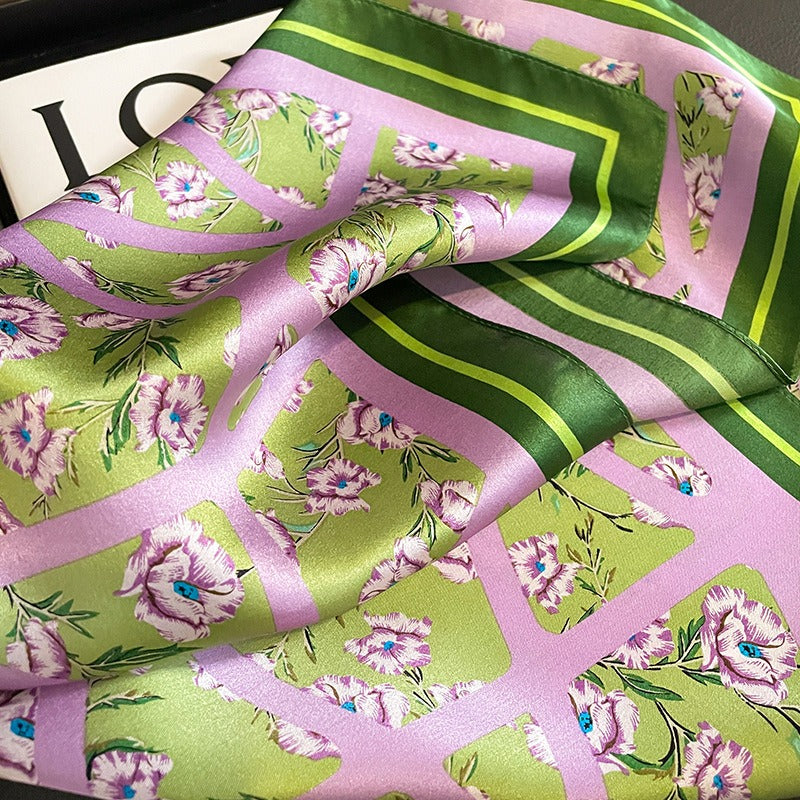 Playful Mulberry Silk Square Scarf for Women