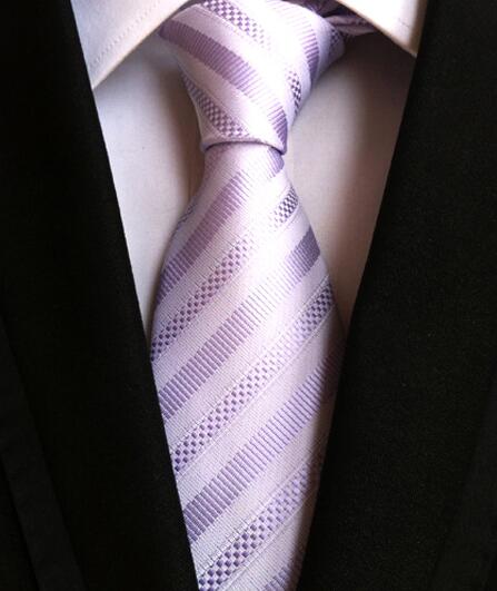 Classic Yellow & Navy Blue Striped Silk Tie
