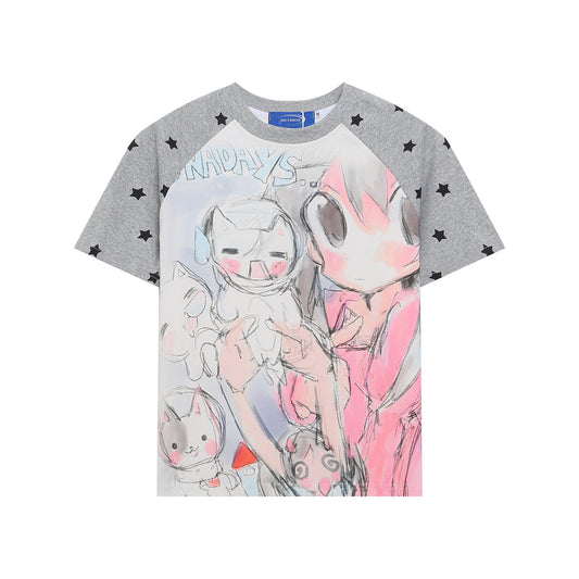 Women's Slim Fit Harajuku Style Grey T-Shirt