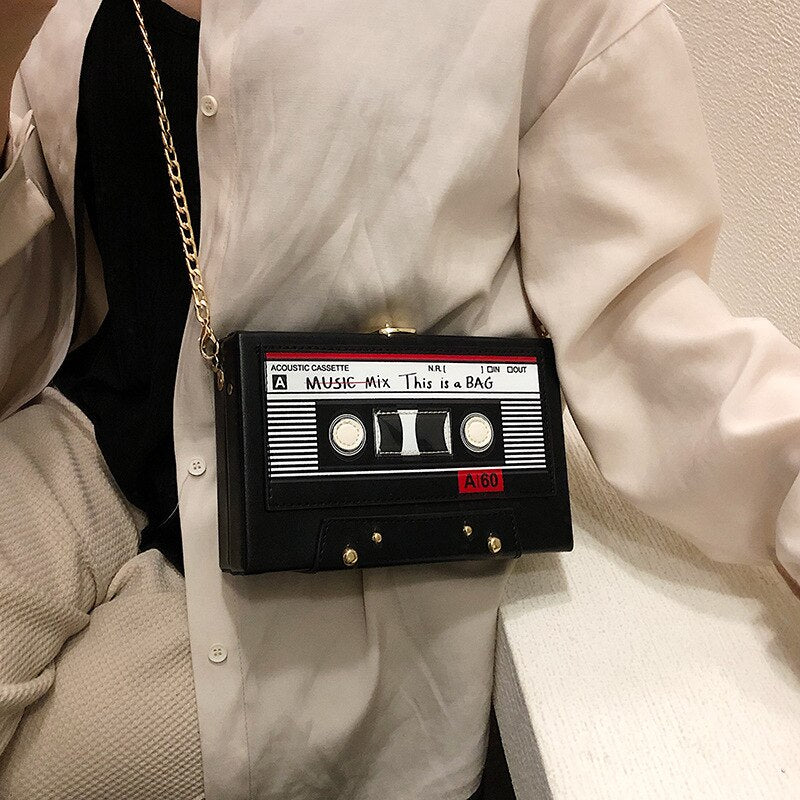 Cute Cassette Tape Shoulder Bag - Harajuku Style