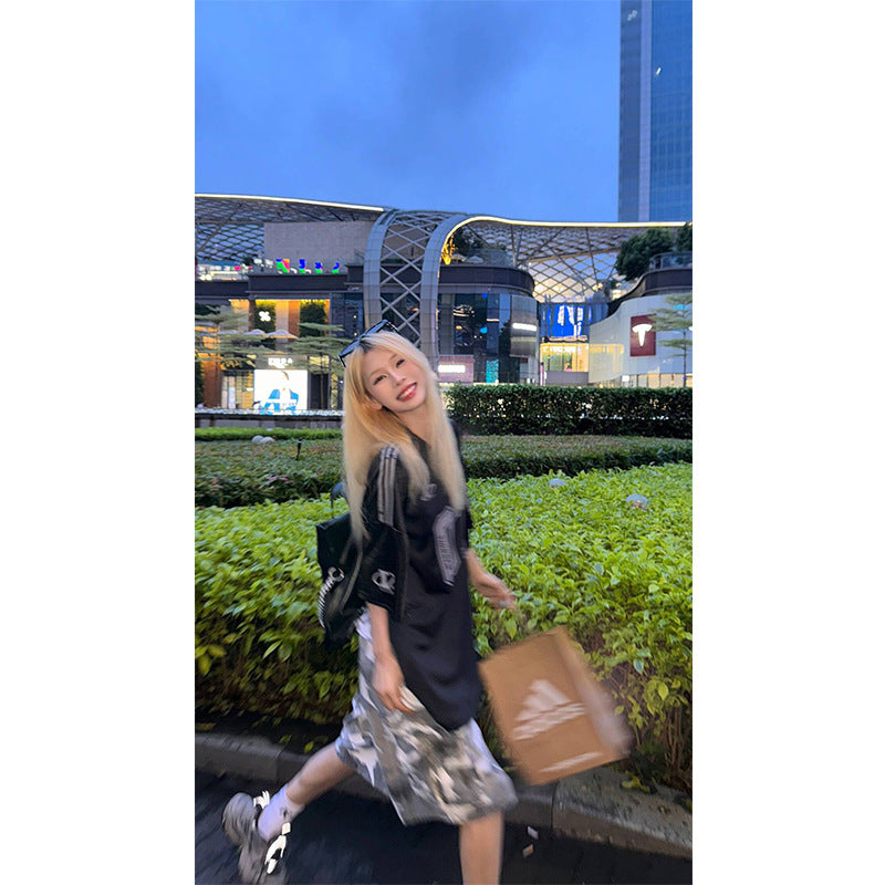 Harajuku Style Mesh Short Sleeved T-Shirt for Women