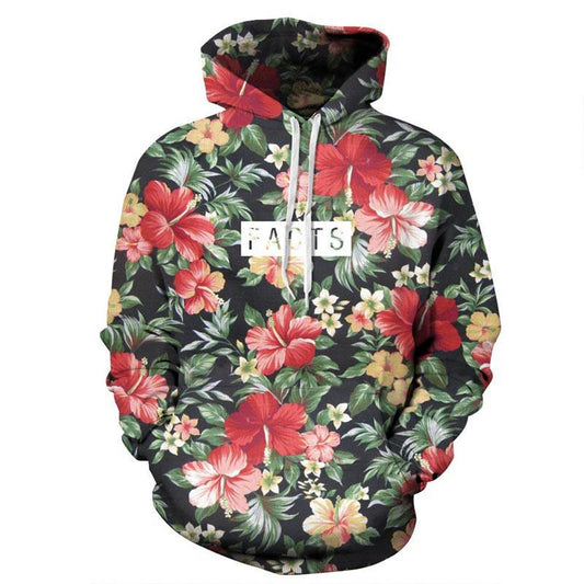 3D Floral Leaves Hoodie for Men and Women