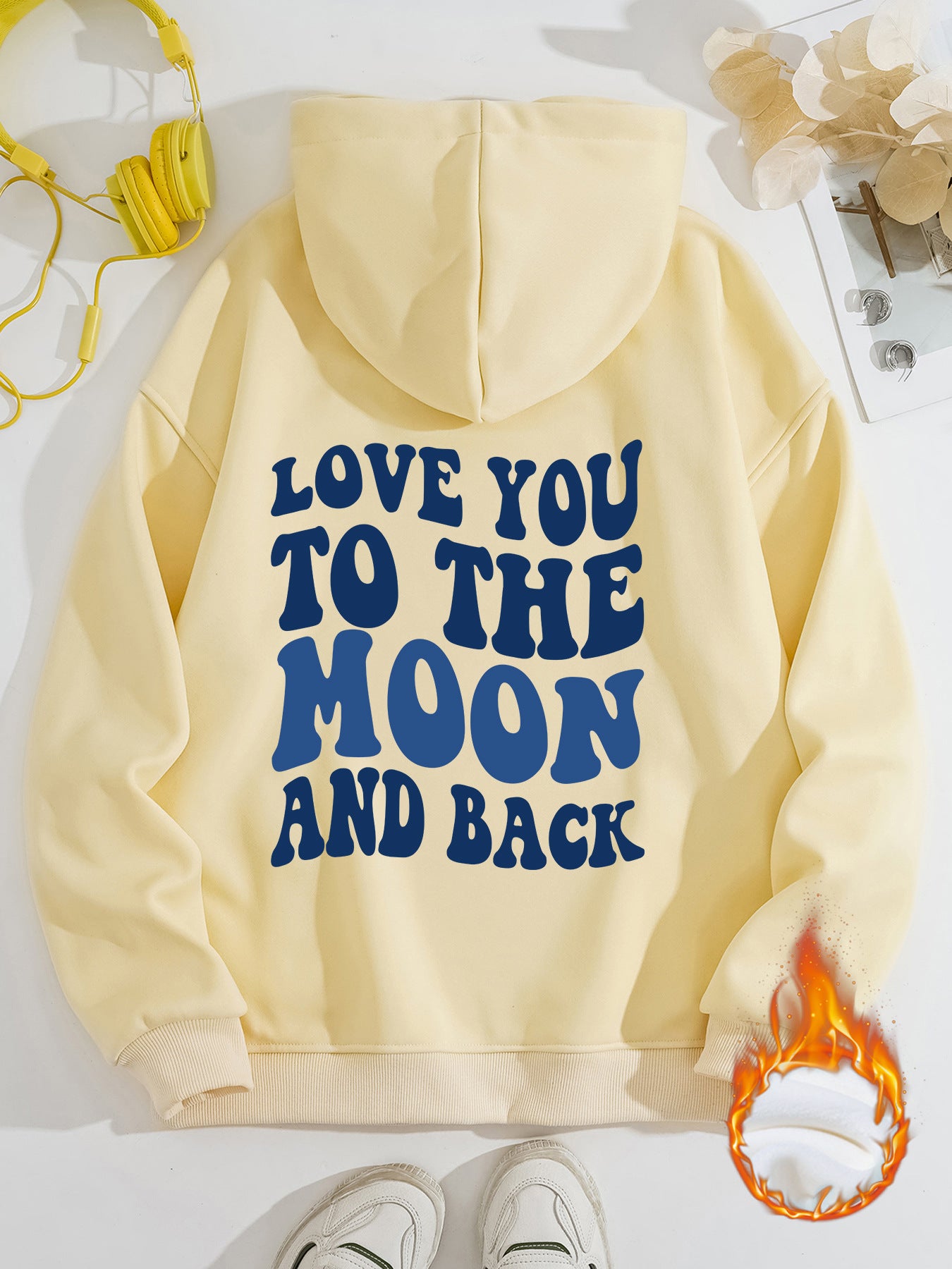 Hooded Long Sleeve Fleece Hoodie with Kangaroo Pocket