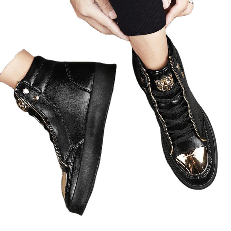 Men's High-Top Casual Leather Boots