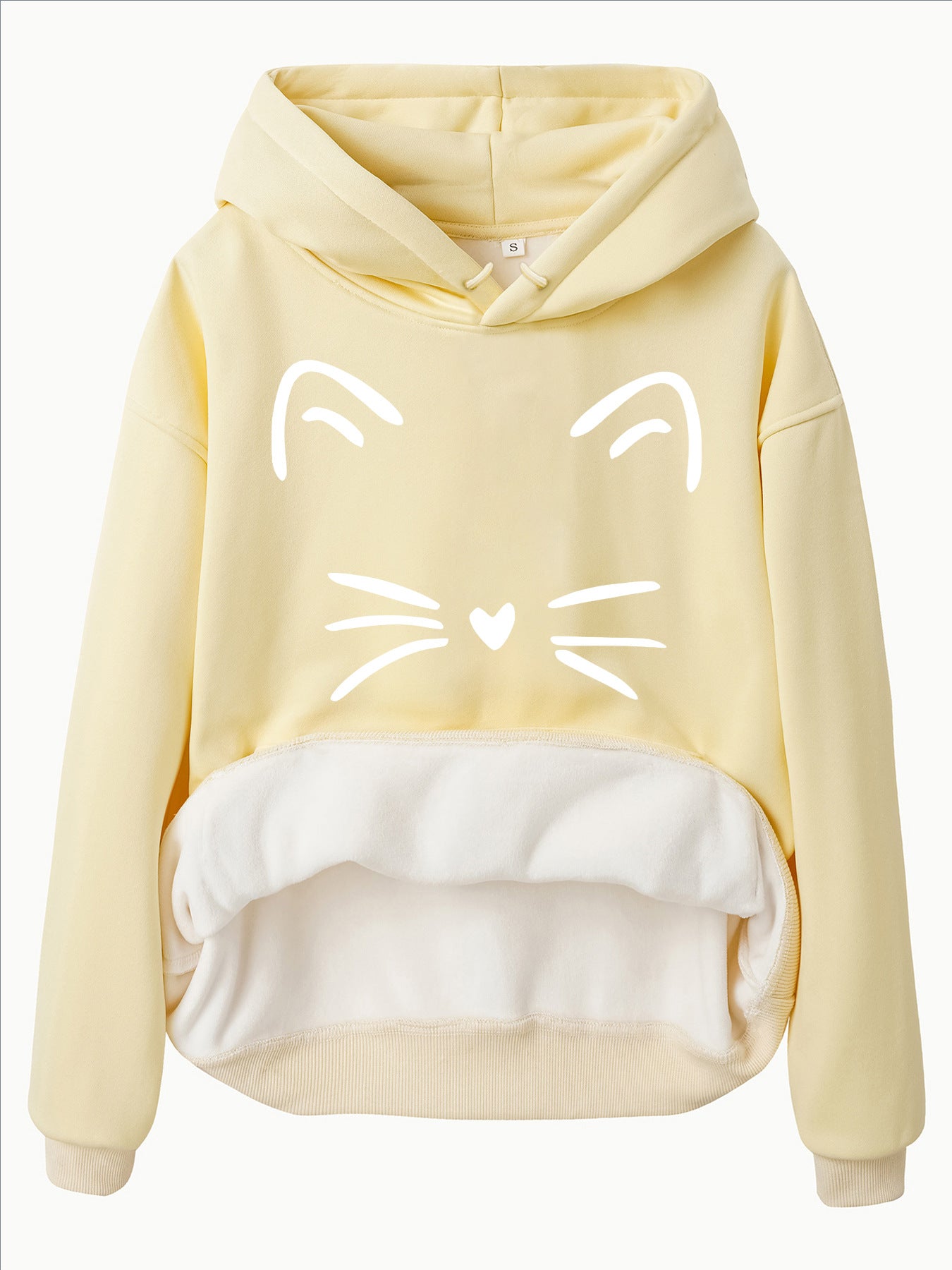 Hooded Long-Sleeve Fleece Hoodie with Kangaroo Pocket