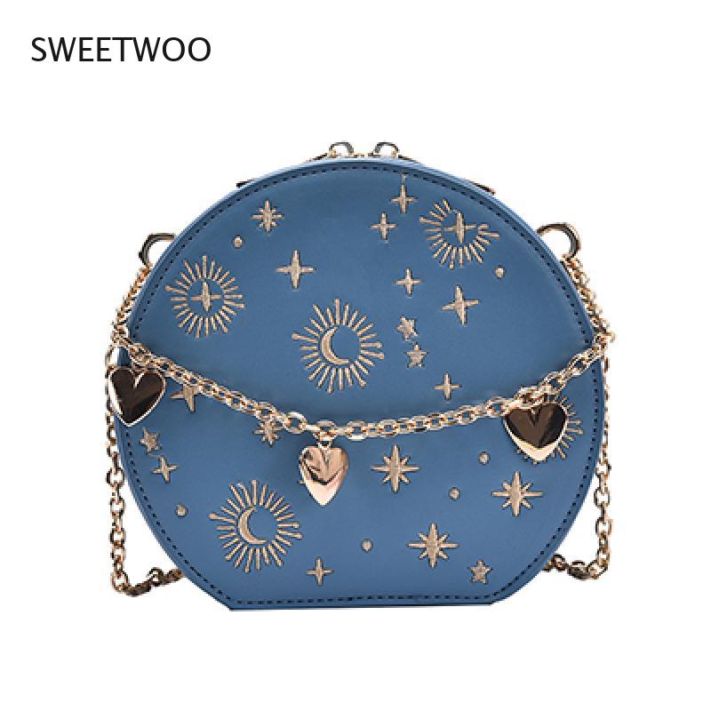 Harajuku Style Starry Sky Round Crossbody Bag