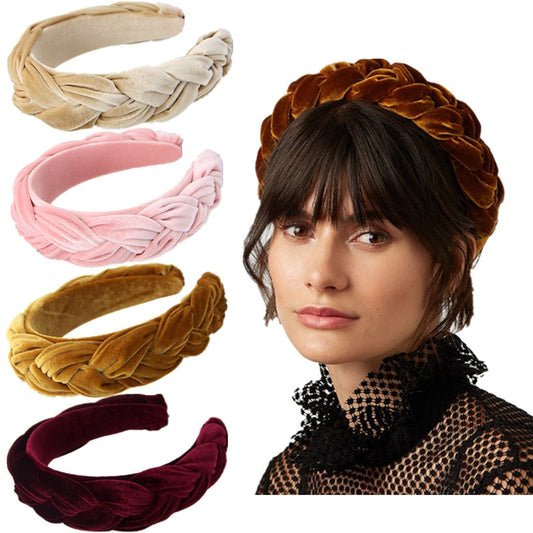 Creative Gold Velvet Twist Braid Headband