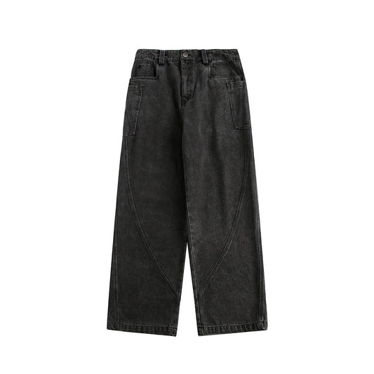 Men's Straight Leg Wash Denim Jeans
