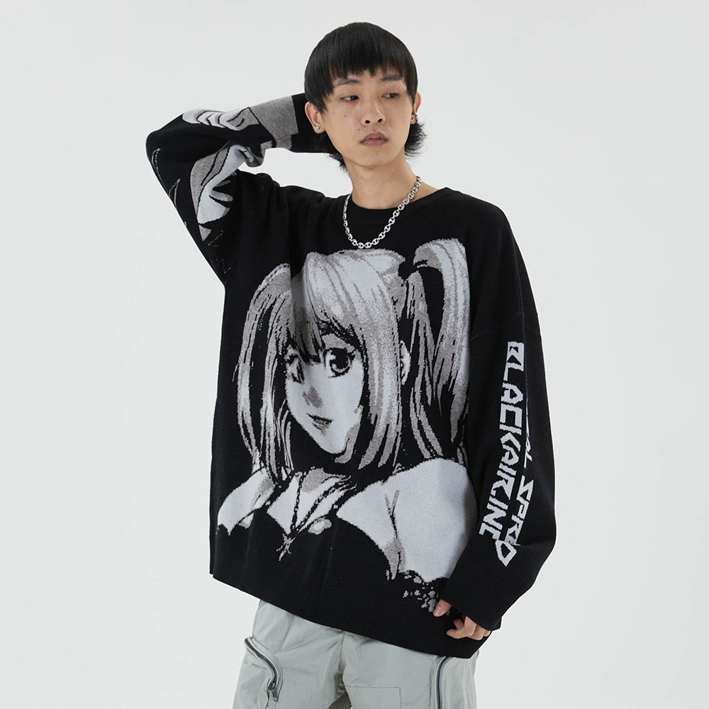 Knitted Harajuku Oversized Sweater - Gothic Fashion Japanese Kawaii