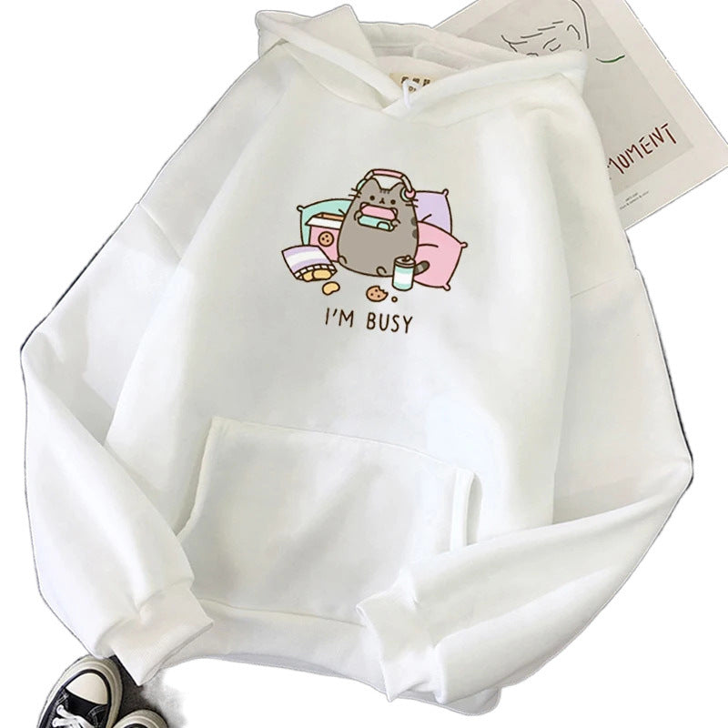 Cartoon Cute Printed Hooded Sweatshirt Unisex Long Sleeve Casual Jacket Fashion Versatile