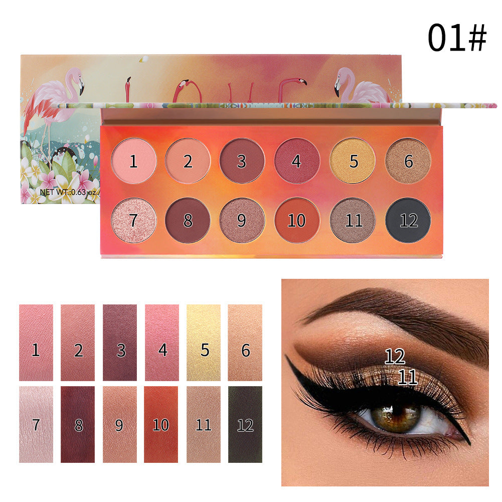12 Color Dazzle Eye Shadow Palette - Pearlescent Matte Finish