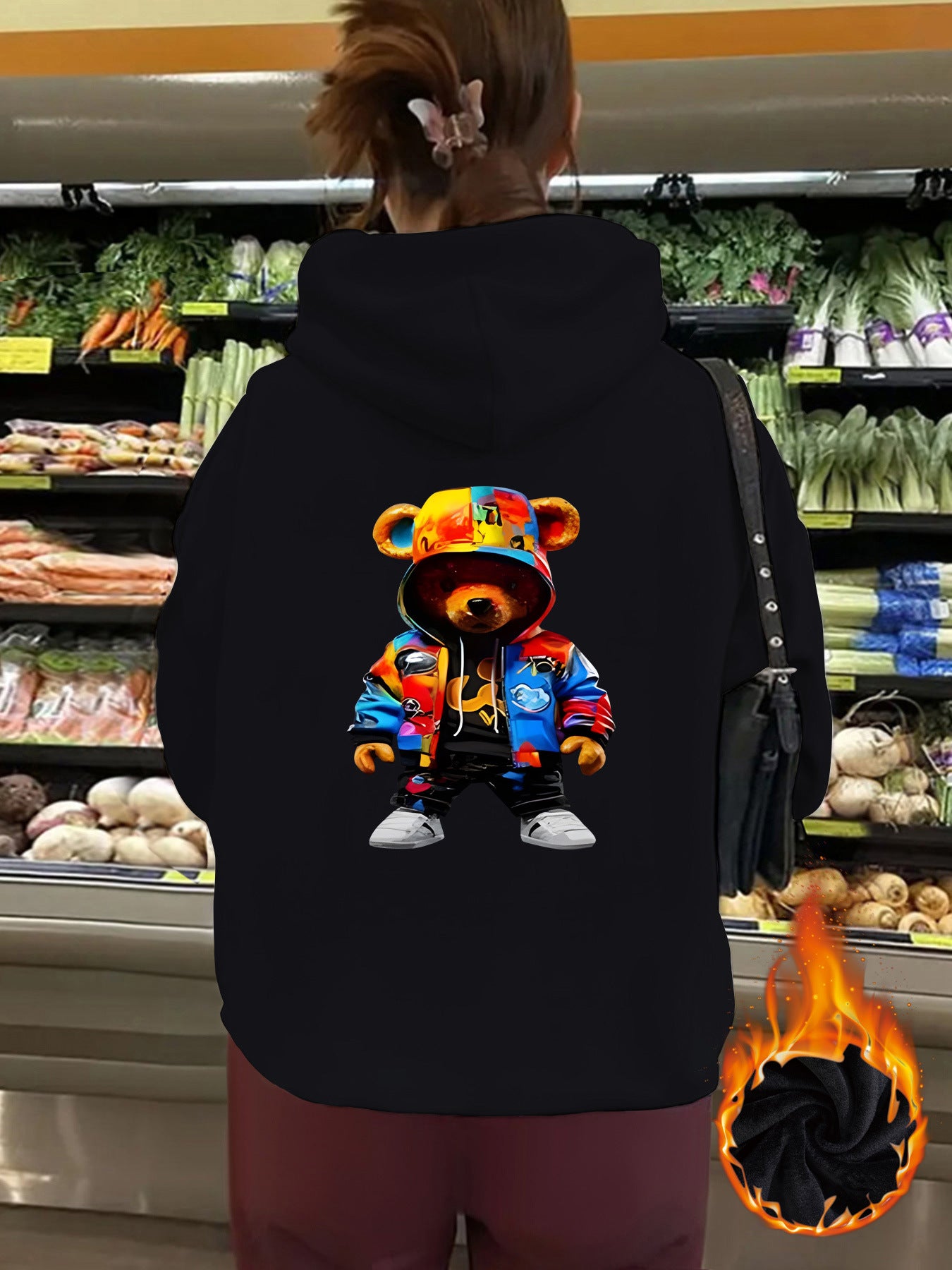 Women's Bear Hoodie with Fleece Hood