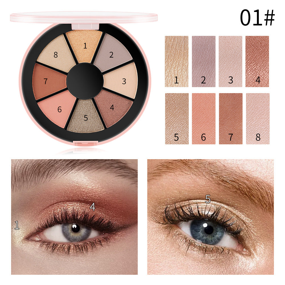8 Color Harajuku Style Round Eyeshadow Palette
