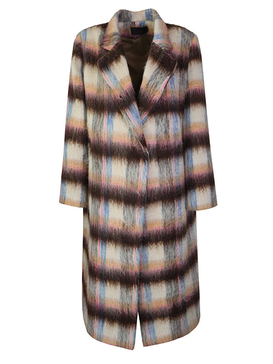 Playful Loose Fit Brown Woolen Coat for Women