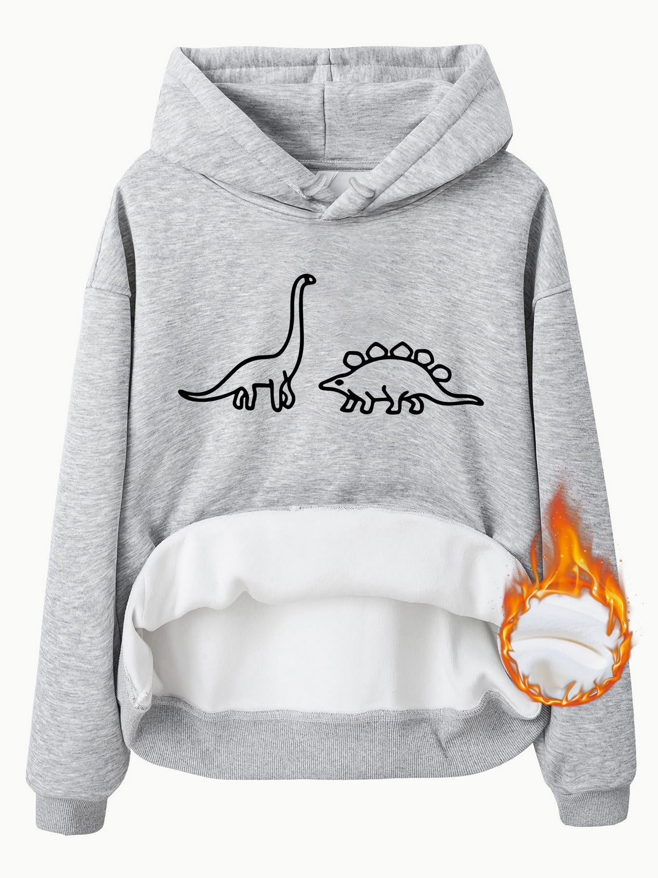 Cartoon Dinosaur Hooded Sweatshirt