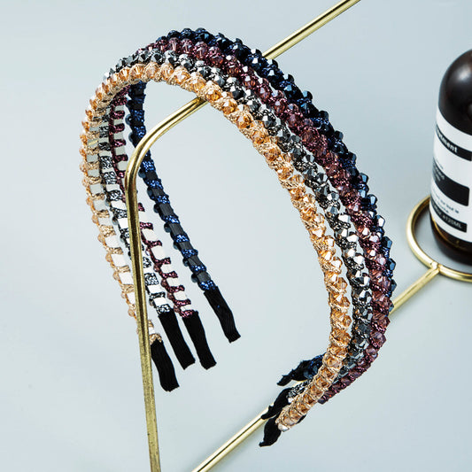Winding String Crystal Headband - Super Flash Hair Accessory