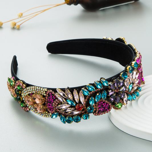 Baroque Retro Stained Glass Flower Headband