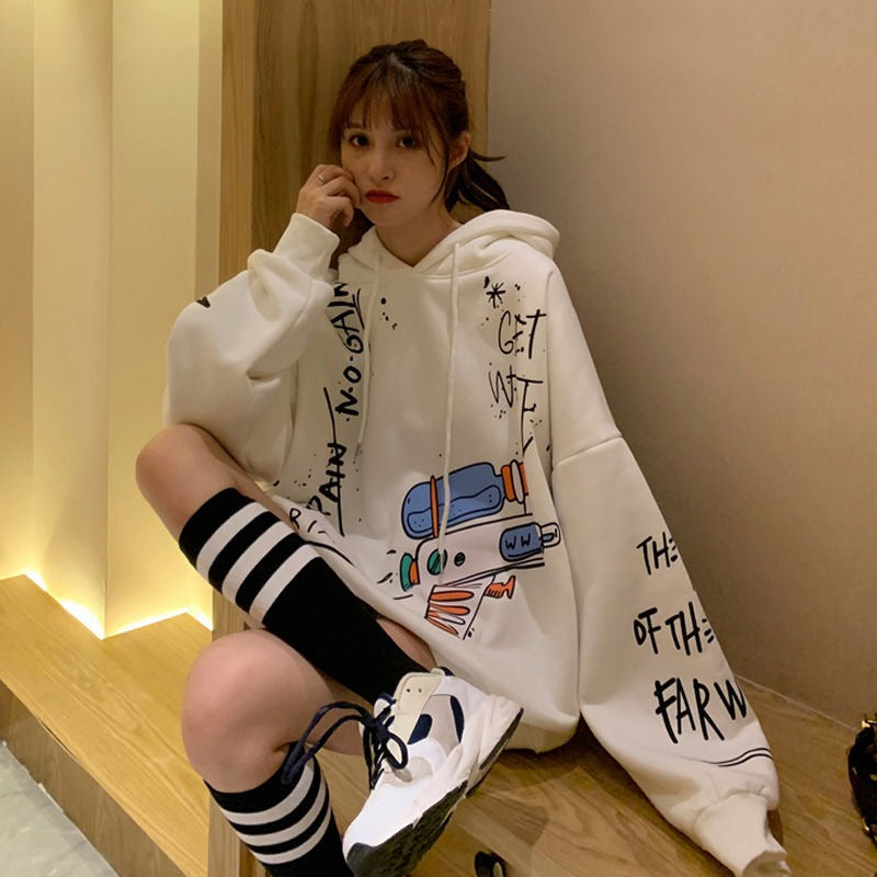 Harajuku Style Women's Winter Plush Hooded Coat