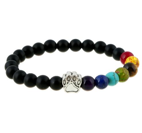 Natural Stone Bead Dog Paw Bracelet - Harajuku Style