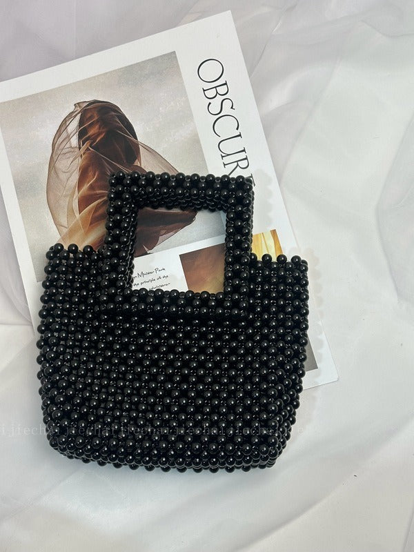 Handmade Green Acrylic Tote Bag with Beads - Harajuku Style
