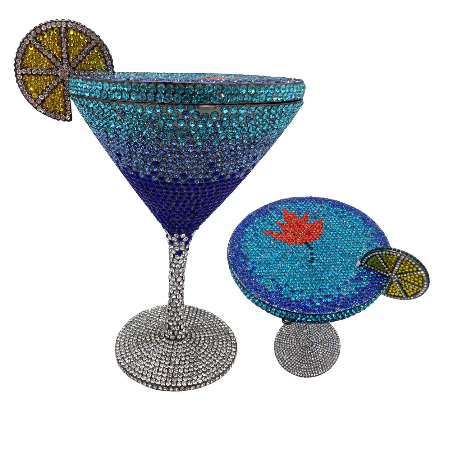 Diamond Studded Cocktail Tall Cup Handheld Bag