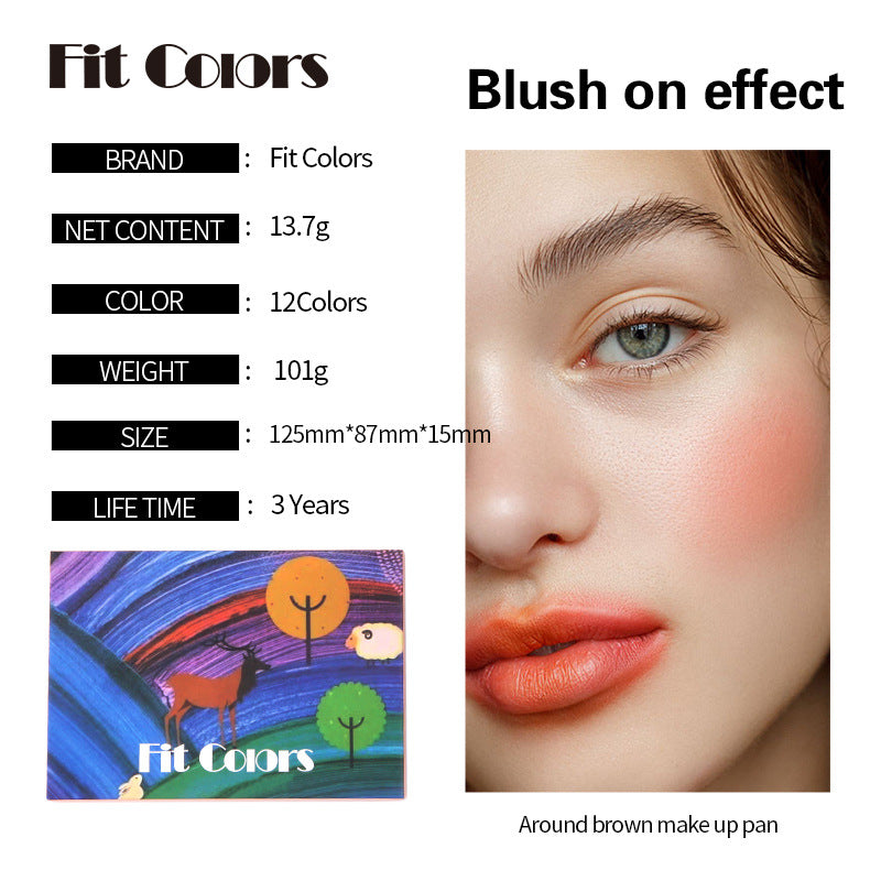 12-Color Matte & Pearlescent Makeup Powder Palette